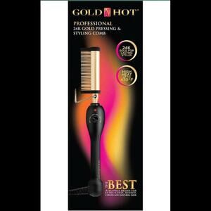 Gold N' Hot Professional 24K Gold Pressing And Styling Comb NWT